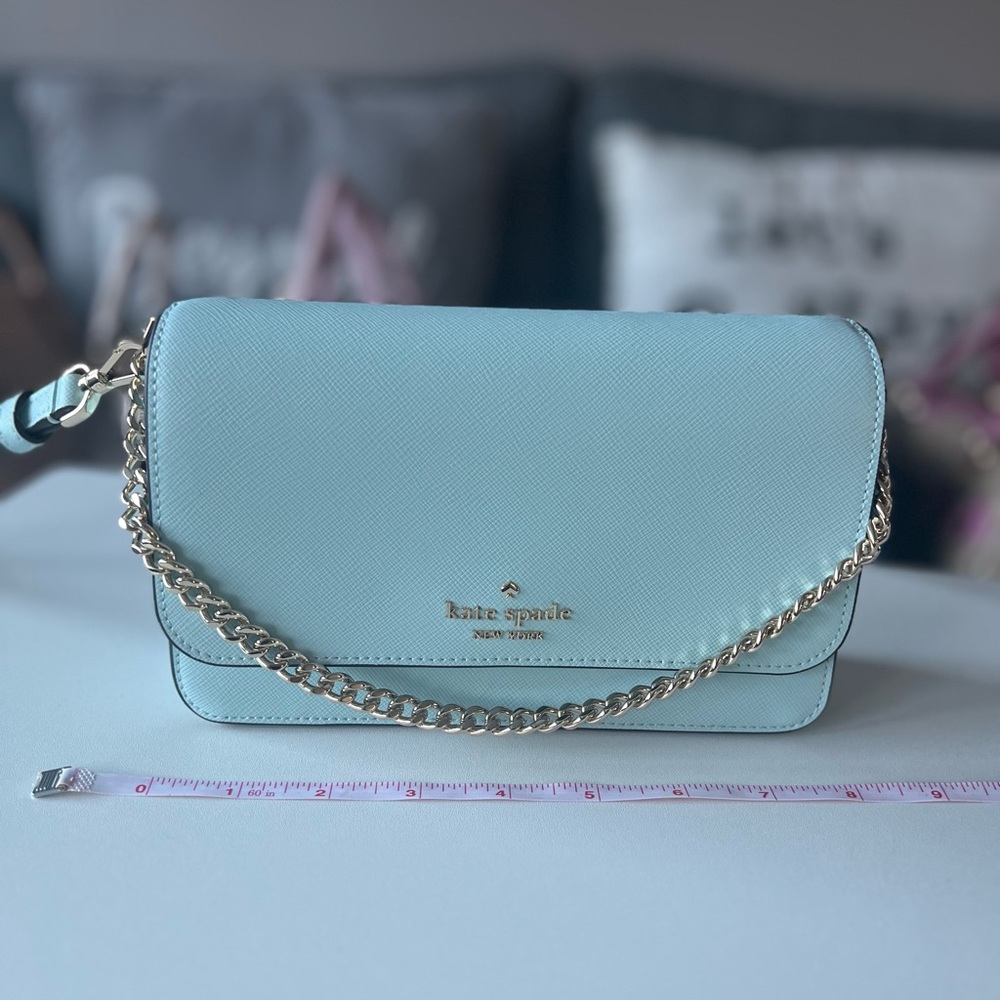 kate spade Powder Blue Crossbody with Gold Chain